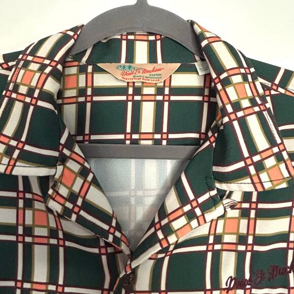 Deus Ex Machina Men’s Large Plaid Button Shirt Retro Short Sleeve - Picture 7 of 16